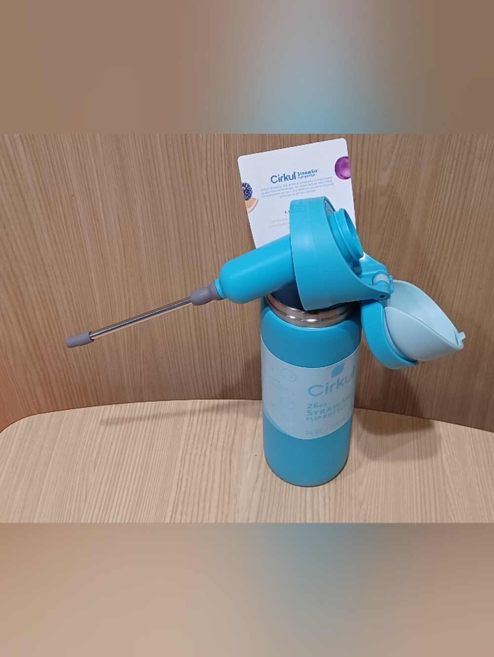 New 26oz #CirkulStrawSip Flip Bottle - Pacific Blue
